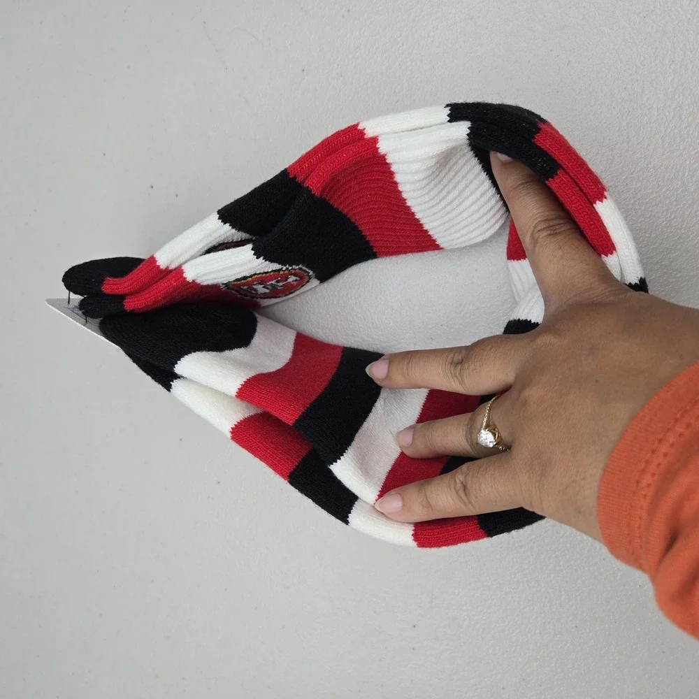 San Francisco 49ers Men Socks Medium‎ Red NFL Team Striped Mid Calf NWT